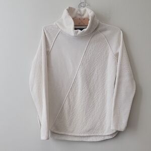 Wooly Bully Wear Mixed Texture Cream Turtleneck Sweater